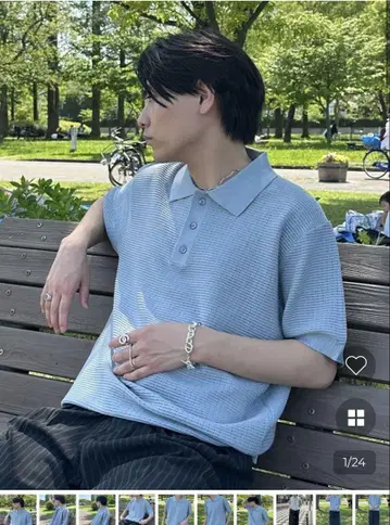 nugu 니트 피케 셔츠