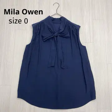 Mila Owen 미라 오웬 보타이 슬리브리스 셔츠 블라우스