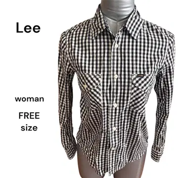 Lee 프리사이즈 긴팔 셔츠 자외선 차단 깅엄 체크