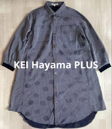 KEI Hayama PLUS 도트 스트라이프 셔츠 원피스 F