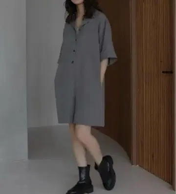 크레이프 셔츠 올인원
