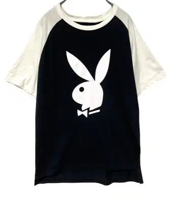 PLAYBOY 래글런 티셔츠 M 플레이보이 절개 티셔츠 구제 티