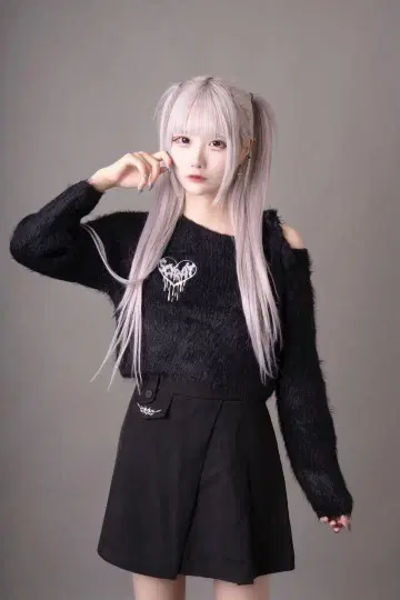 SCYRAY One shoulder knit / black