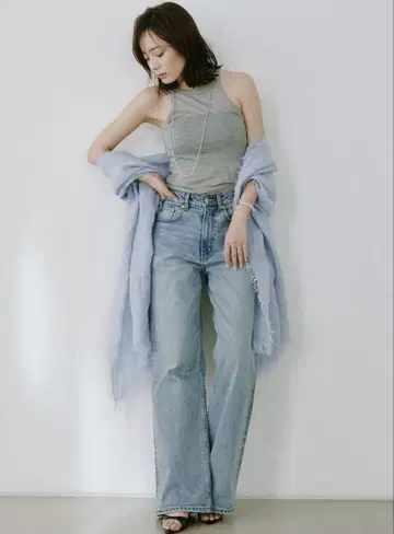 [베스트셀러] 아뉴앙스 Wide leg denim LightBlue 2