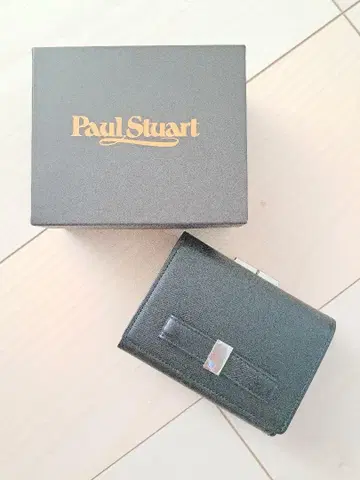 Paul Stuart 블랙 3단 폴더형 지갑