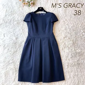 새상품급 M'S GRACY 백 지퍼 턱 원피스 네이비 38