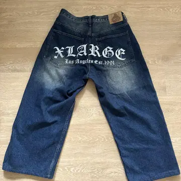 XLARGE 다크 블루 와이드 팬츠