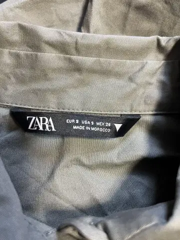ZARA 올리브 그린 크롭 셔츠 원피스