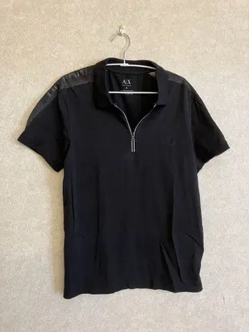 Armani Exchange 블랙 M 지퍼 피케 셔츠