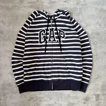 GAP 갭 풀 집업 후드티 보더 네이비