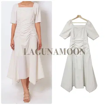 LAGUNAMOON 라그나문 스티치 디자인 개더 화이트