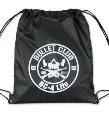 택 포함 새상품 신일본 프로레슬링 BULLET CLUB 로고 냅색 블랙
