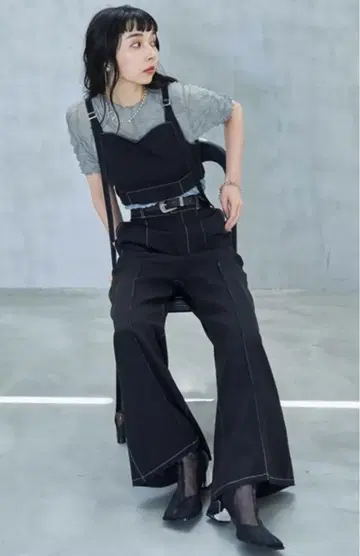 HARE 2P 뷔스티에 와이드 플레어 팬츠 셋업