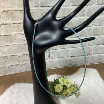 클리오 블루 터콰이즈 비즈 목걸이