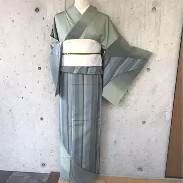 순수 실크 쓰케사게 기모노 이중 기모노