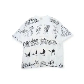 90년대 올 패턴 아트 티셔츠 빈티지 낙타 이집트