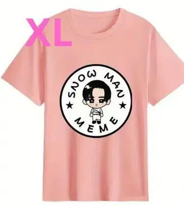 SnowMan 메구로 렌 메메 반팔 T셔츠 핑크 XL 1점 한정