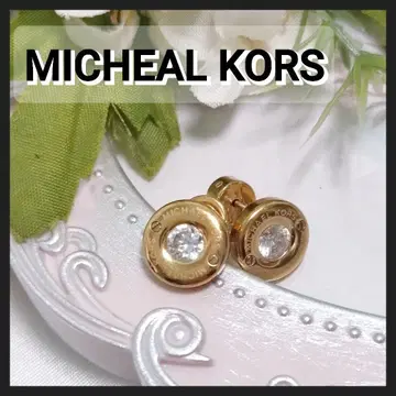 MICHAEL KORS 로고 큐빅 귀걸이 골드