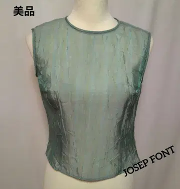 미품 JOSEP FONT 시스루 슬리브리스 상의