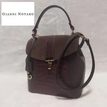 (컨디션 최상) Gianni Notaro 2way 가죽 크로코 무늬 백