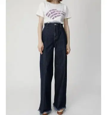 미사용 새상품 MOUSSY HI WAIST FRINGE 와이드 팬츠