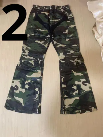 Project GR Coated 바이커 플레어 팬츠 Camo