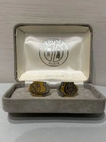 레노마 골드 & 실버 컬러 넥타이핀 커프스 세트