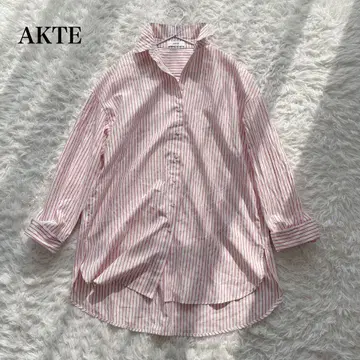 AKTE 아크테 오버사이즈 긴팔 스트라이프 셔츠 블라우스 슬릿