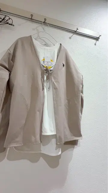 US polo ASSN 새상품 UV 케어 노카라 자켓 블라우스 베이지