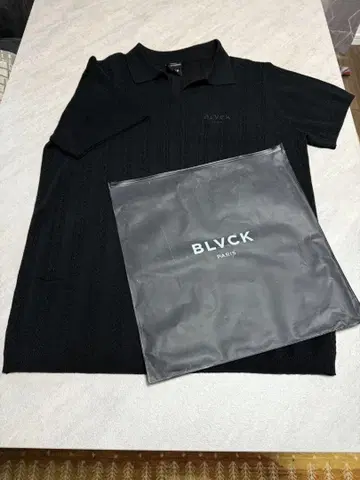 BLVCK 케이블 짜임 피케 셔츠 L 블랙