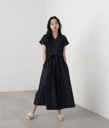 N. Natural Beauty Basic 오픈 카라 셔츠 원피스