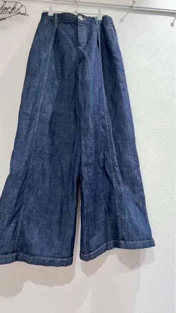 ZARA 데님 와이드 팬츠 다크 블루