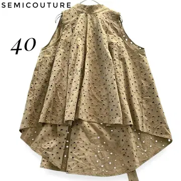 SEMICOUTURE 세미쿠튀르 레이스 블라우스 슬리브리스 40
