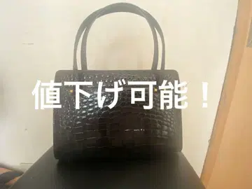 크로커다일 무늬 블랙 핸드백