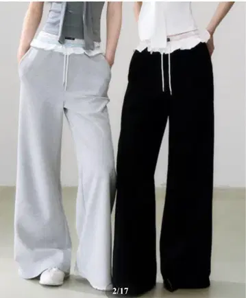 트리트 유어셀프 Double waist lace pants 블랙
