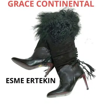 레어! ESME ERTEKIN 그레이스 콘티넨탈 스웨이드 퍼 부츠
