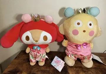 산리오 봉제 인형 커플 세트 (My Melody & 오사루노 몬키치)