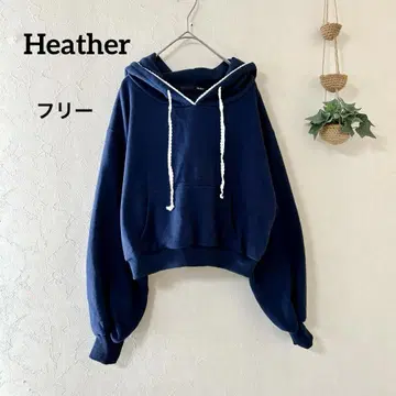 헤더 Heather 네이비 후드티 후디 F 레이스 캐주얼