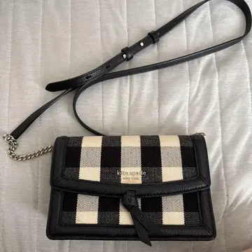 kate spade 숄더백 블랙 화이트 체크