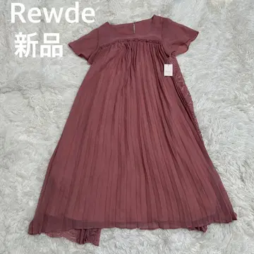 새상품 Rewde 루데 플리츠 레이스 롱 원피스 플레어 핑크