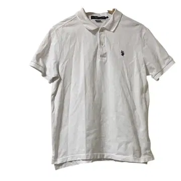 U.S. POLO ASSN. 화이트 반팔 피케 셔츠