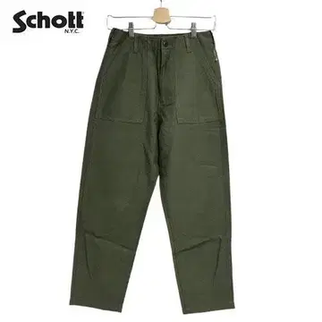 미사용 새상품 Schott (샷) 베이커 팬츠 S 올리브