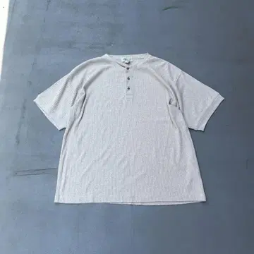 90s Eddie bauer 리브 소재 헨리넥 반팔 티셔츠 남성용