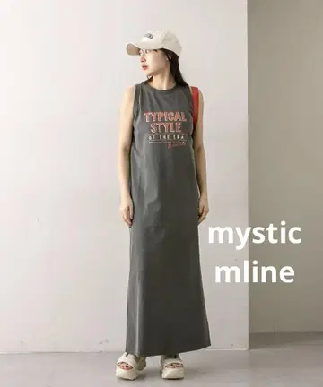 mline 로고 아메슬리 원피스 / 차콜 그레이