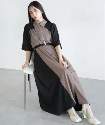사이드 바이컬러 원피스(HARE)