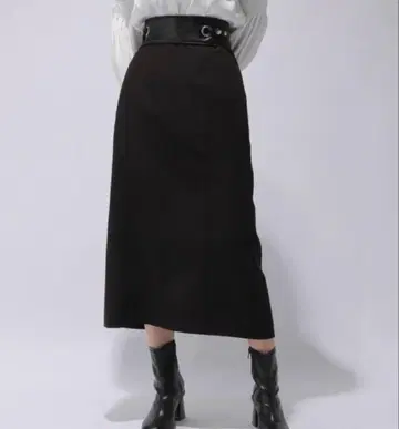 HARE 가죽 벨트 내로우 스커트