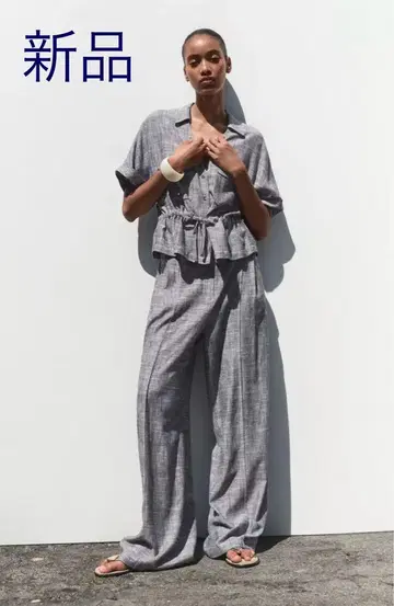 택 포함 새상품! ZARA 자라*린넨 와이드 팬츠 S