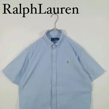 Ralph Lauren 스카이블루 반팔 버튼 다운 셔츠 라이트 블루 L
