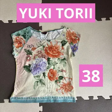YUKI TORII 유키토리이 꽃무늬 상의 반팔 사이즈 38 여성용