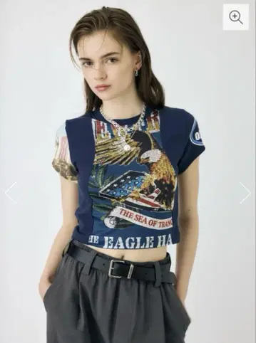 MOUSSY REMAKE PRINT TINY T셔츠
